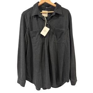 Casa Cabana Sienna Charcoal Heather Long Sleeve Button Down XXL